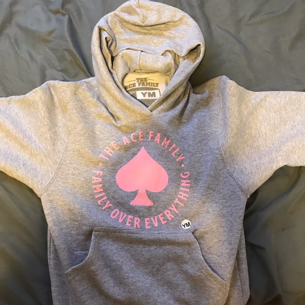 Gray Youth Medium Ace Family Hoodie